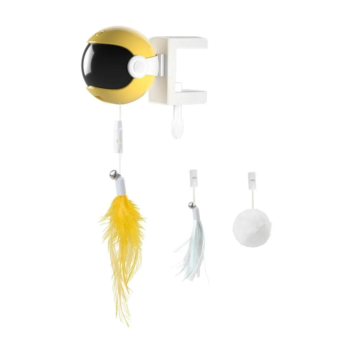 Smart Automatic Cat Toy Self-Amusement Electric Teasing Stick Magic Cat Device - Yellow