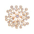 Snowflake Imitation Pearl Brooch Rhinestone Metal Alloy Pin For Coats Dresses - Gold