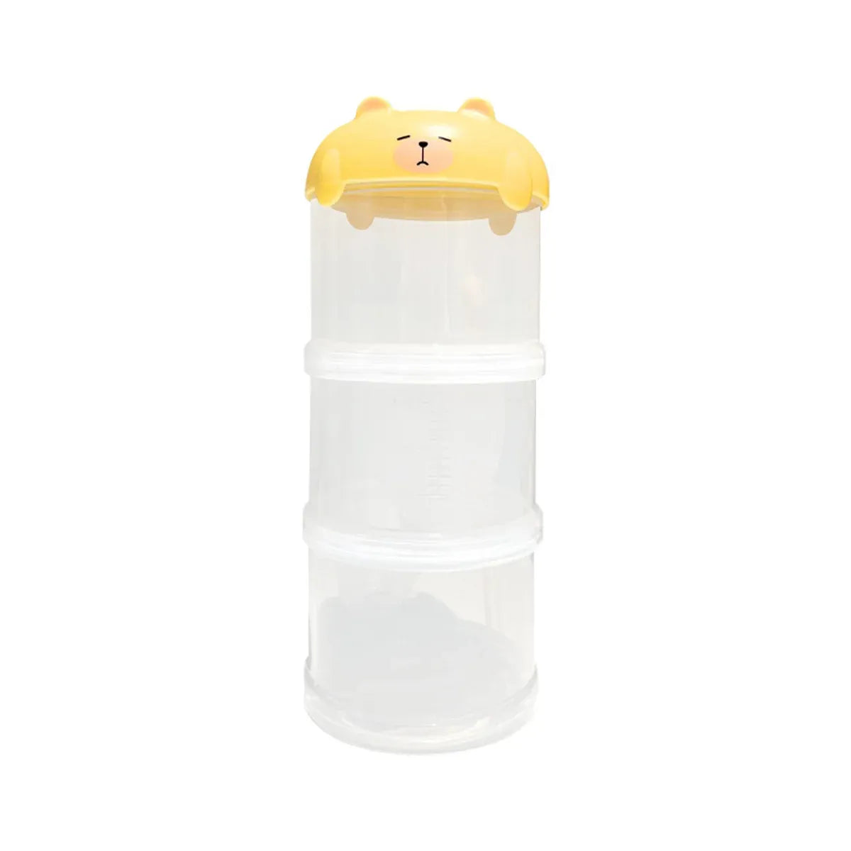 3-Tier Portable Pet Food Storage Container - Stackable Snack Bucket Bear Lid - Yellow