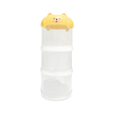 3-Tier Portable Pet Food Storage Container - Stackable Snack Bucket Bear Lid - Yellow