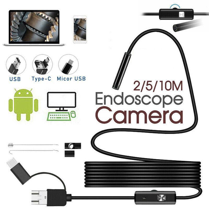 Waterproof Hd Endoscope Usb Type-C Borescope Inspection Snake Camera For Android - 2M