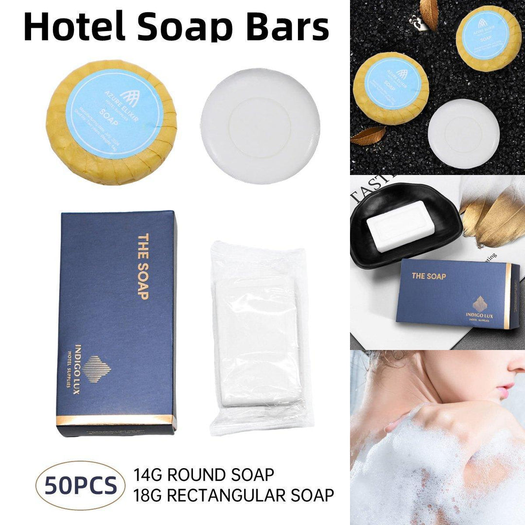 50pcs Hotel Soap Bars for Guesthouse Bathroom Travel Toiletries Set Hotel Use - Rectangle