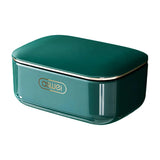 Household Wall Mounted Soap Box With Lid Drainage Non Punch Bathroom Storage Box - Green