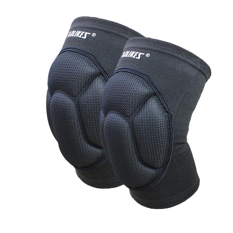Knee Pad Crashproof Antislip Brace Leg Sleeve Protector Guard Support Men - Black*1 Pair