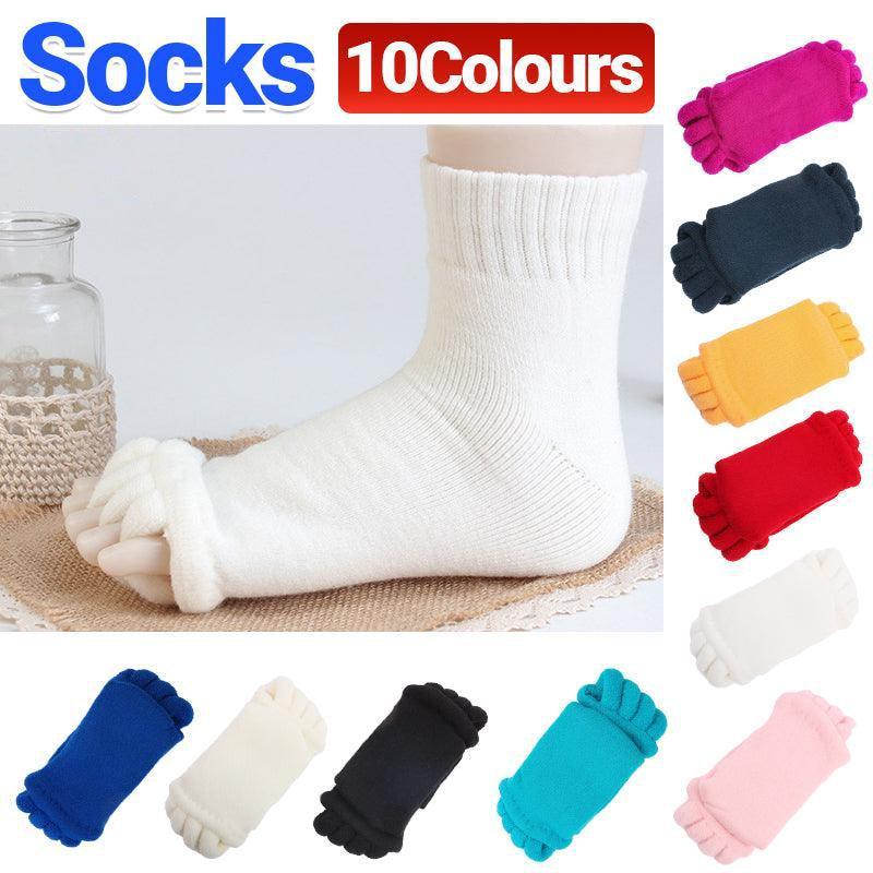 1 Pair Yoga Massage Socks Toe Separator Foot Alignment & Pain Relief - Sky Blue