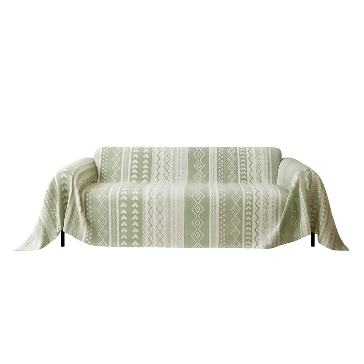Sofa Cover Modern Geometric Green Breathable Soft for Living Room - 180 x 130cm