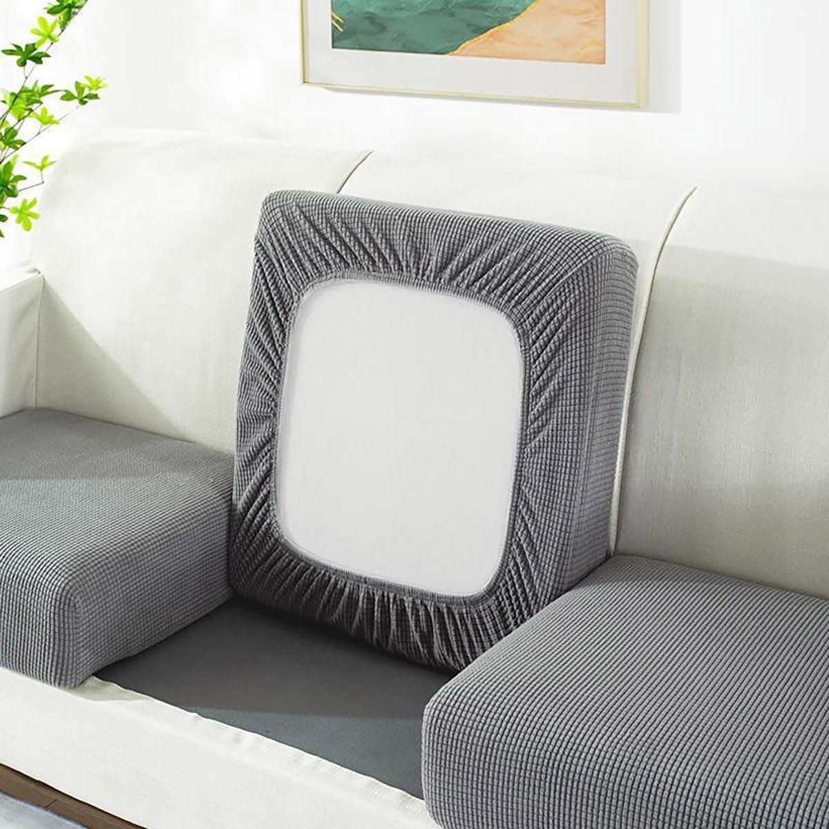 Stretch Sofa Slipcover 4 Seasons Universal Couch Protector Elastic Fabric Cover - Single-Light-Grey