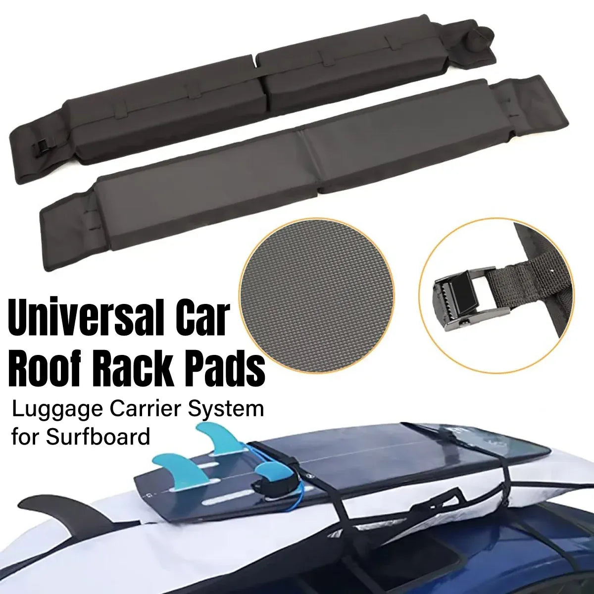 Universal Soft Roof Rack Kayak Pads Foam Carrier Surfboard SUP Transport Bars