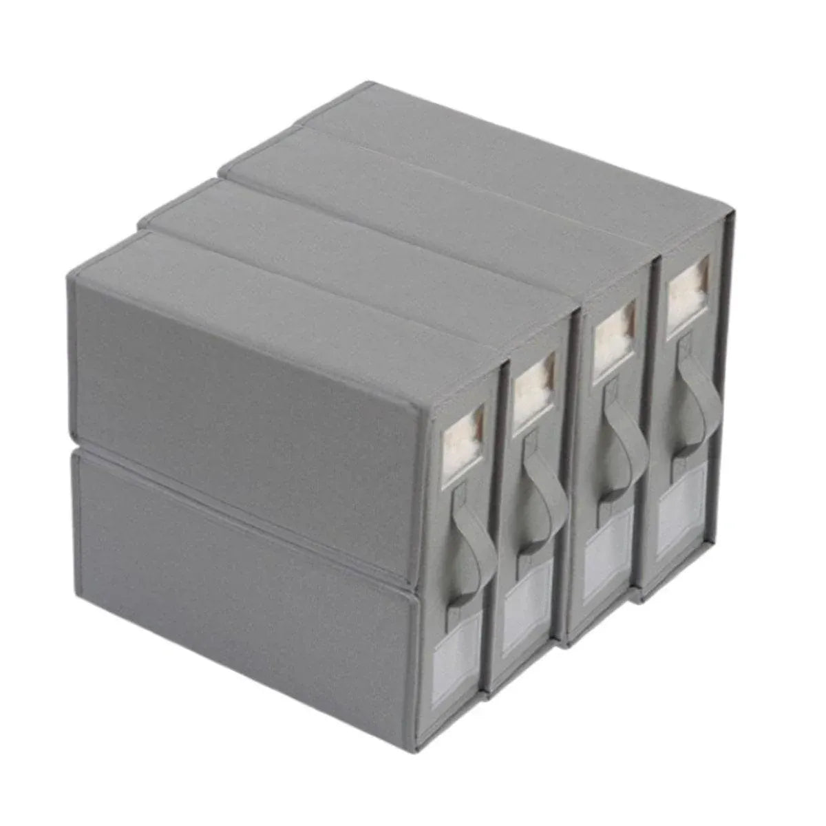 4pcs Simple Pure Colour Storage Boxes Organizer Home Office Storage Solution - Grey