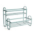 Iron Double Storage Shelf Organiser Durable Metal Rack for Kitchen Bathroom Use - Green