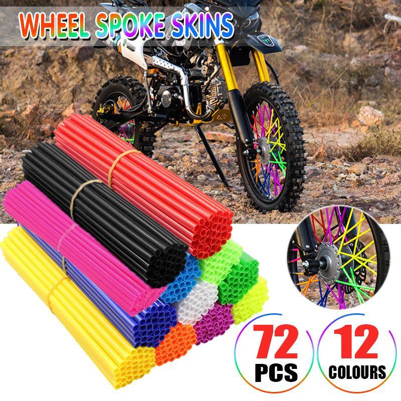 72PCS Wheel Spoke Wrap Sleeves Mountain Bike Bicycle Mtb Wraps Skins Covers - Pink