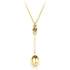 Mini Crown Spoon Necklace Pendant Charm Festival Cutlery Tea Party Gift - Gold