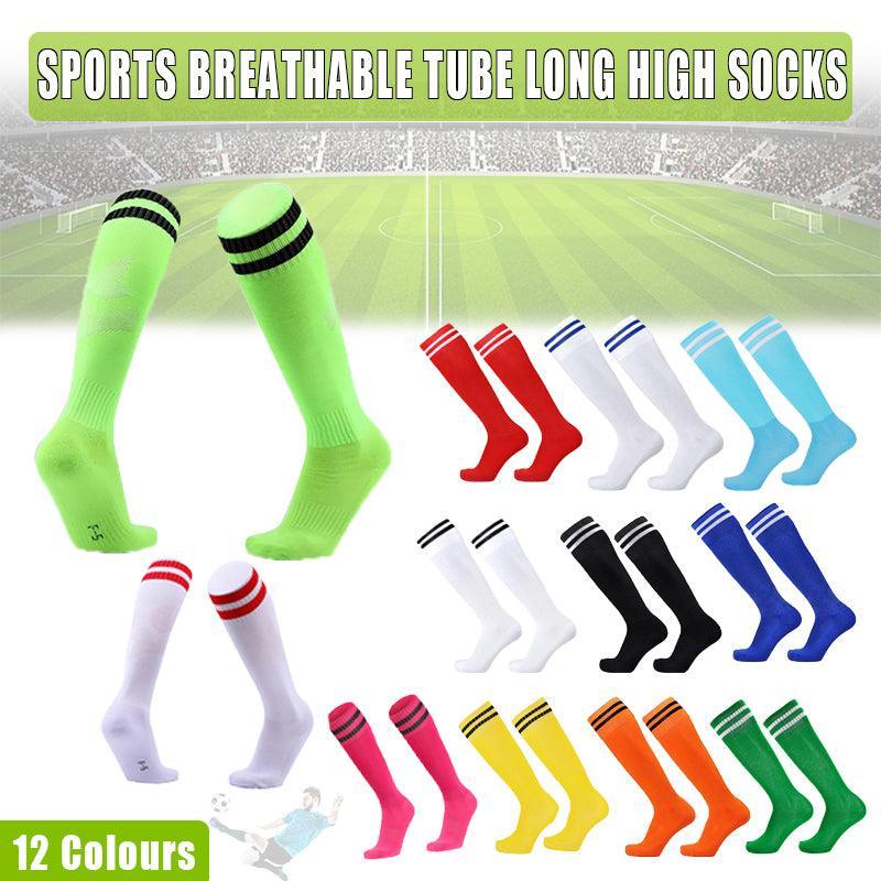 Mens Womens Sports Breathable Tube Long High Socks Knee Warm Casual Footy Soccer - Yellow