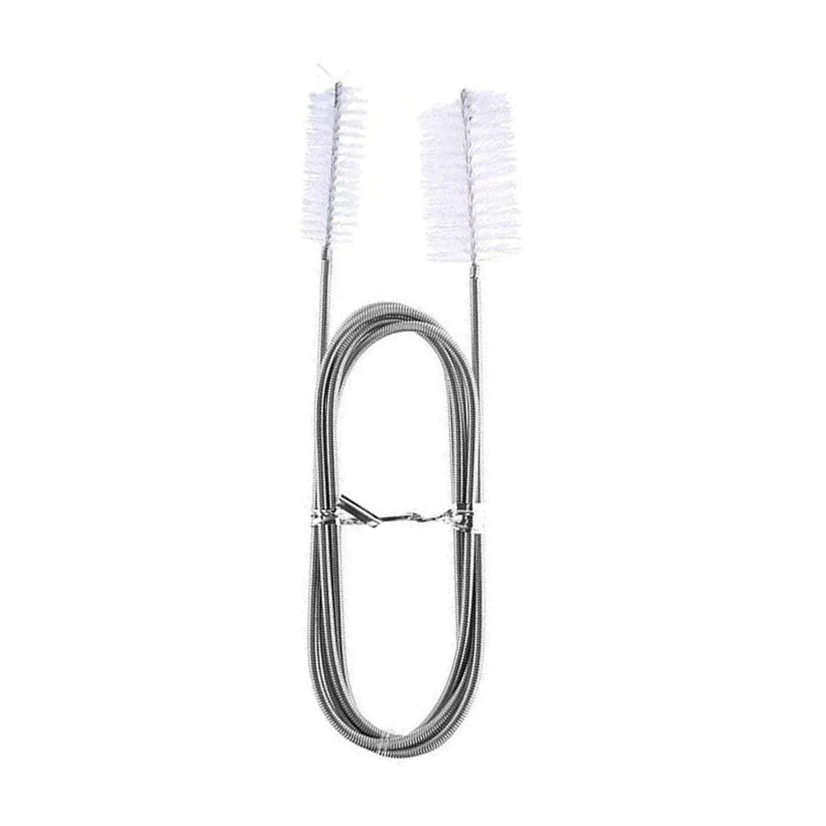 Spring Brush Aquarium U Shaped Pipe Cleaner Brush for Hole Cleaning Fish Tank - White