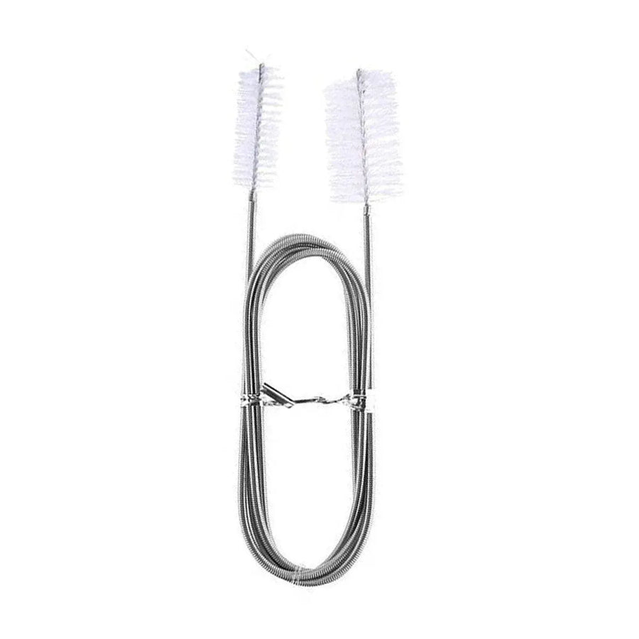 Spring Brush Aquarium U Shaped Pipe Cleaner Brush for Hole Cleaning Fish Tank - White