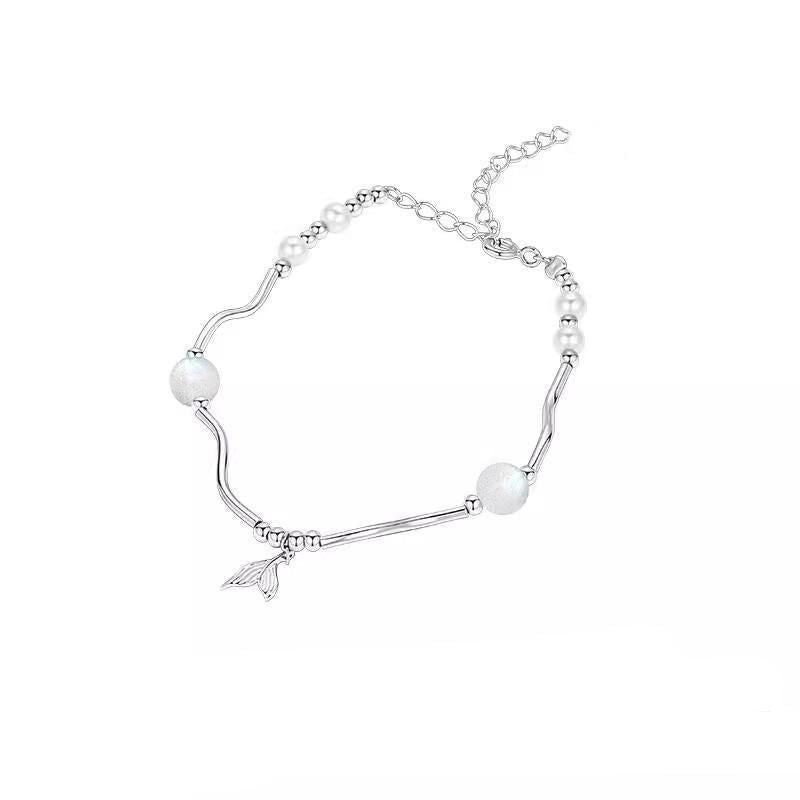 Women Fishtail Bracelet Chain Twisted Cuff Bracelet Bangle Adjustable Bracelets - 1
