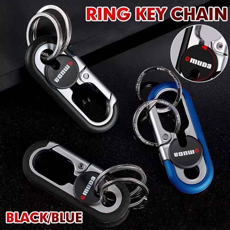 Keychains Fashion Men's Stainless Steel Ring Creative Metal Car Accessory Gift - Black