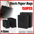 150Pcs Bulk Black Paper Bags Gift Shopping Carry Craft Bag With Cutton Handles - 17*24*10cm