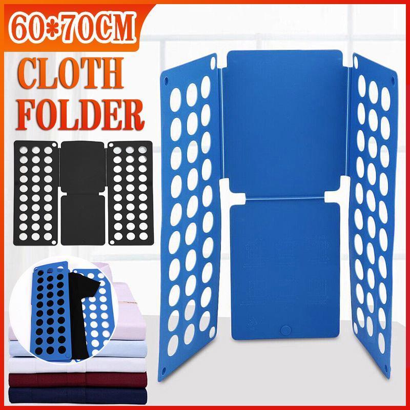 Clothes Folding Board T Shirt Folder Flip Fold Shirt Laundry Organiser Tool - Blue