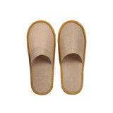 50 Pairs SPA Hotel Guest Slippers Closed Toe Disposable Terry Style Linen - Khaki