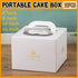 30PCS White Portable Cake Boxes Display Window Packing Case Party with Handle Birthday - 6 inch