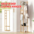 Wooden Rack Freestanding Clothes Hanger Storage Stand Multifunctional Organizer