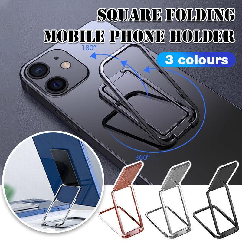Portable Multifunctional Folding Metal Mobile Phone Holder Bracket Desktop Stand - Silver