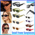 Unisex Fashion Small Frame Sunglasses Colorful Rectangle Glasses Shades Goggles - Black Frame+Black Lens