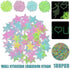 100 Pieces Glow-in-the-Dark Luminous Star Wall Stickers for Bedroom or Ceiling Decor - Yellow