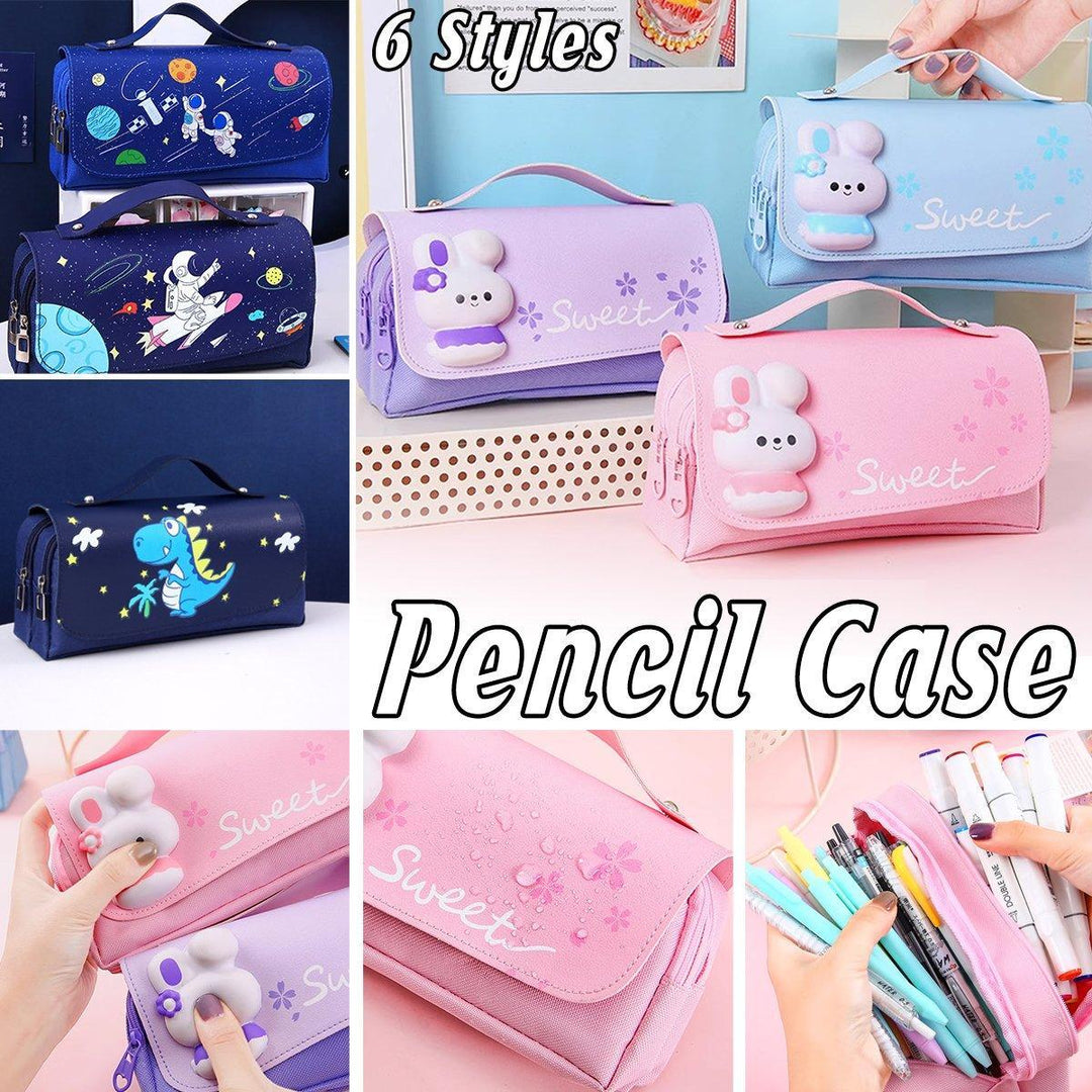 Functional Pencil Case Stationery Bag Pen Holder Storage Organizer for School - 01