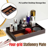 Leather Desktop Organizer Multi-functional Storage Tray Key Jewellery Box