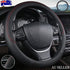 Breathable Car Steering Wheel Black Cover Pu Leather Anti-Slip Interiors 15&
