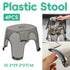 4pcs Transparent Plastic Stool Stackable Anti Slip 35.5 x 29.5 x 27cm Durable