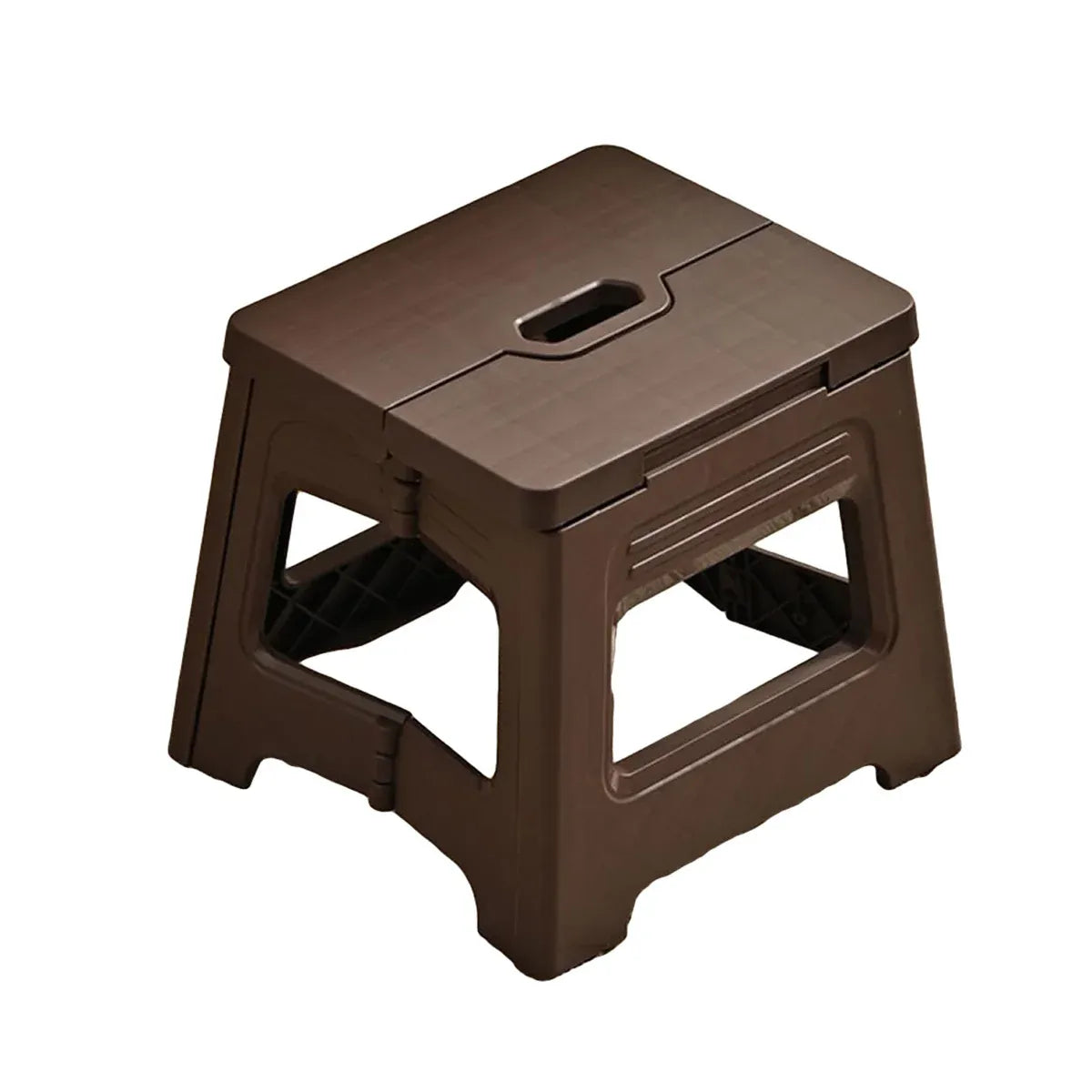 Portable Outdoor Plastic Folding Stool Lightweight Foldable For Camping Picnic - Brown