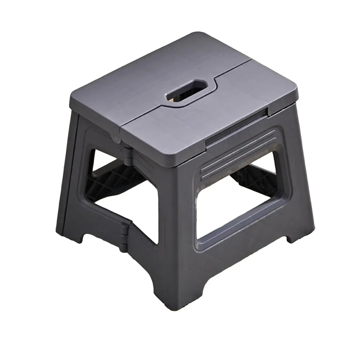 Portable Outdoor Plastic Folding Stool Lightweight Foldable For Camping Picnic - Grey Blue