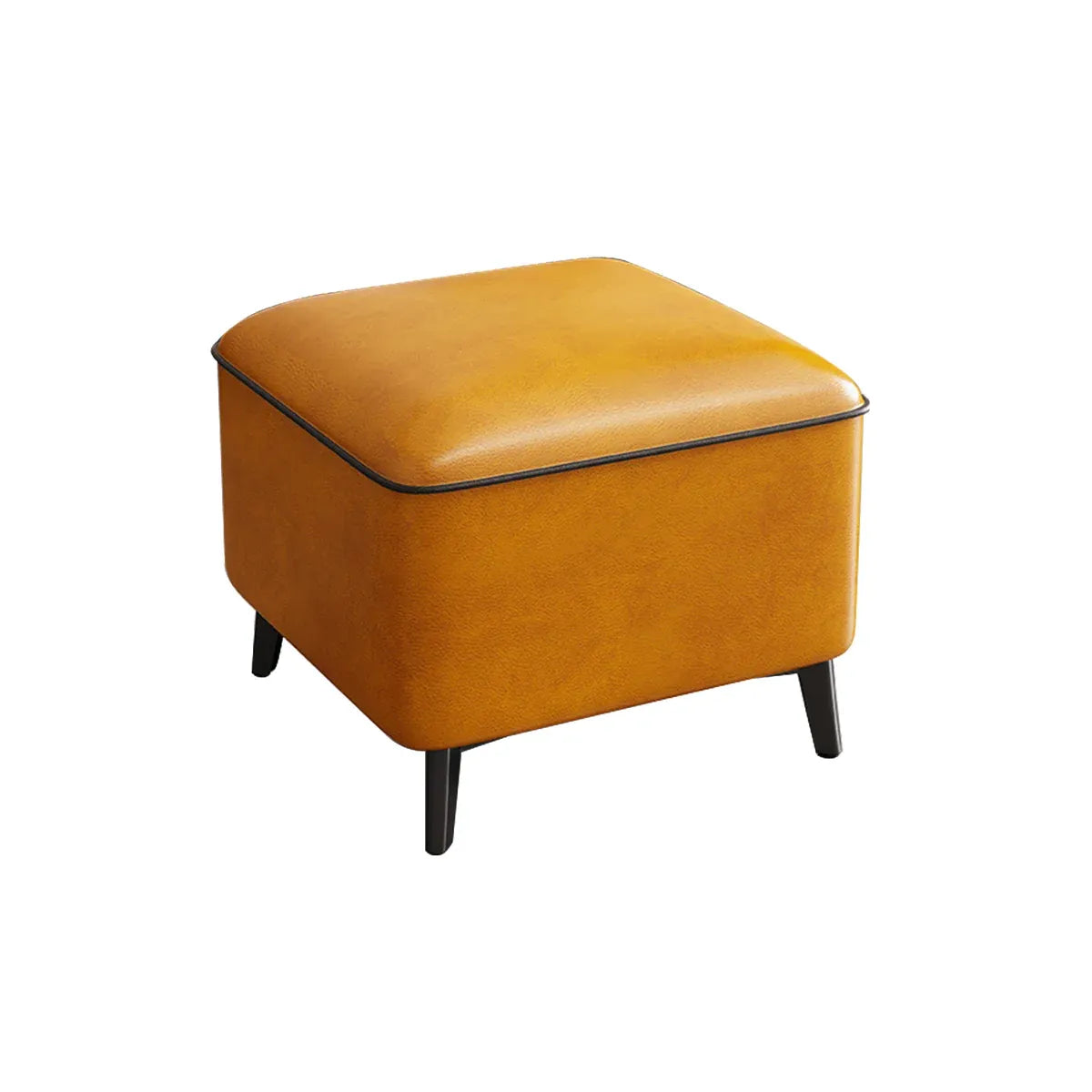 Household Light Luxury Door Shoe Bench Sofa Bench Solid Wood Leather Stool - Orange-L