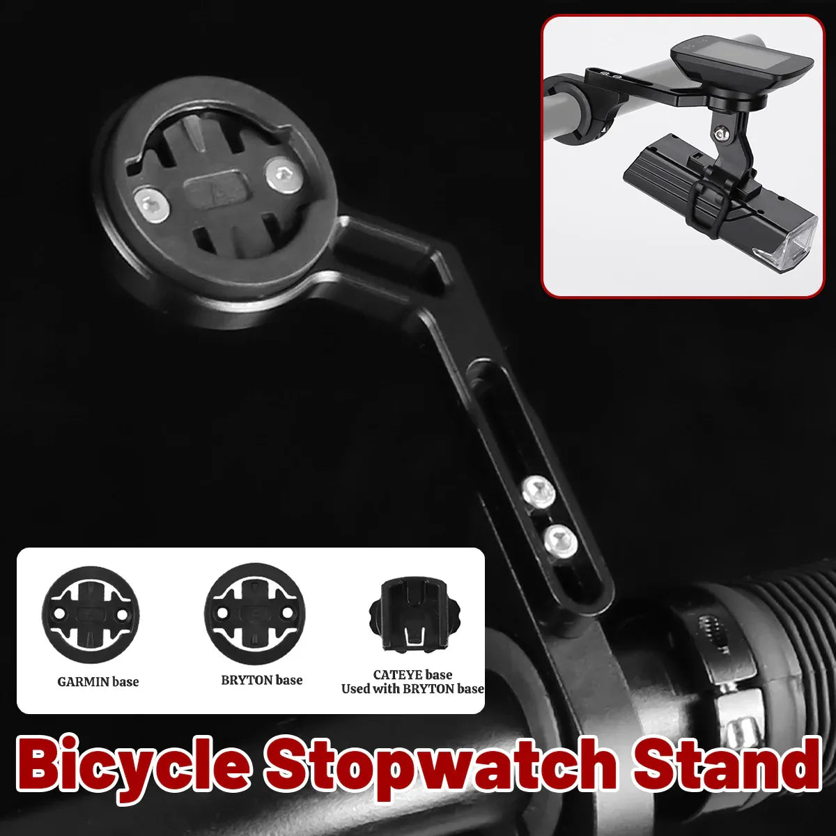 Bike Handlebar Extension Mount Aluminum Alloy Light Meter Phone Holder Bracket