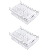 2Pcs Refrigerator Storage Drawer Fridge Organizer Rack Kitchen Egg Holder Space - 4 Grids