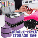 Portable Double Layer Nail Polish Essential Oil Storage Bag Travel Organizer