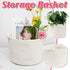 Twist Handle Round Storage Basket Durable Storage Bag Organiser Laundry Holder