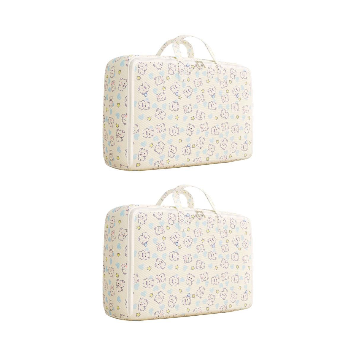2pcs Foldable Clothes Storage Bag Blanket Organizer Travel Duffel Tote Gym Bag - XL