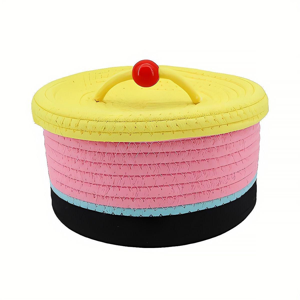 Storage Basket Desktop Organizer for Cosmetics Toys Office Desk Storage Box - Yellow