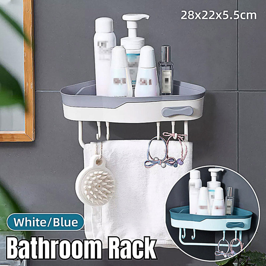 Bathroom Corner Shower Shelf Shampoo Soap Caddy Holder Rack Storage Organiser - Blue