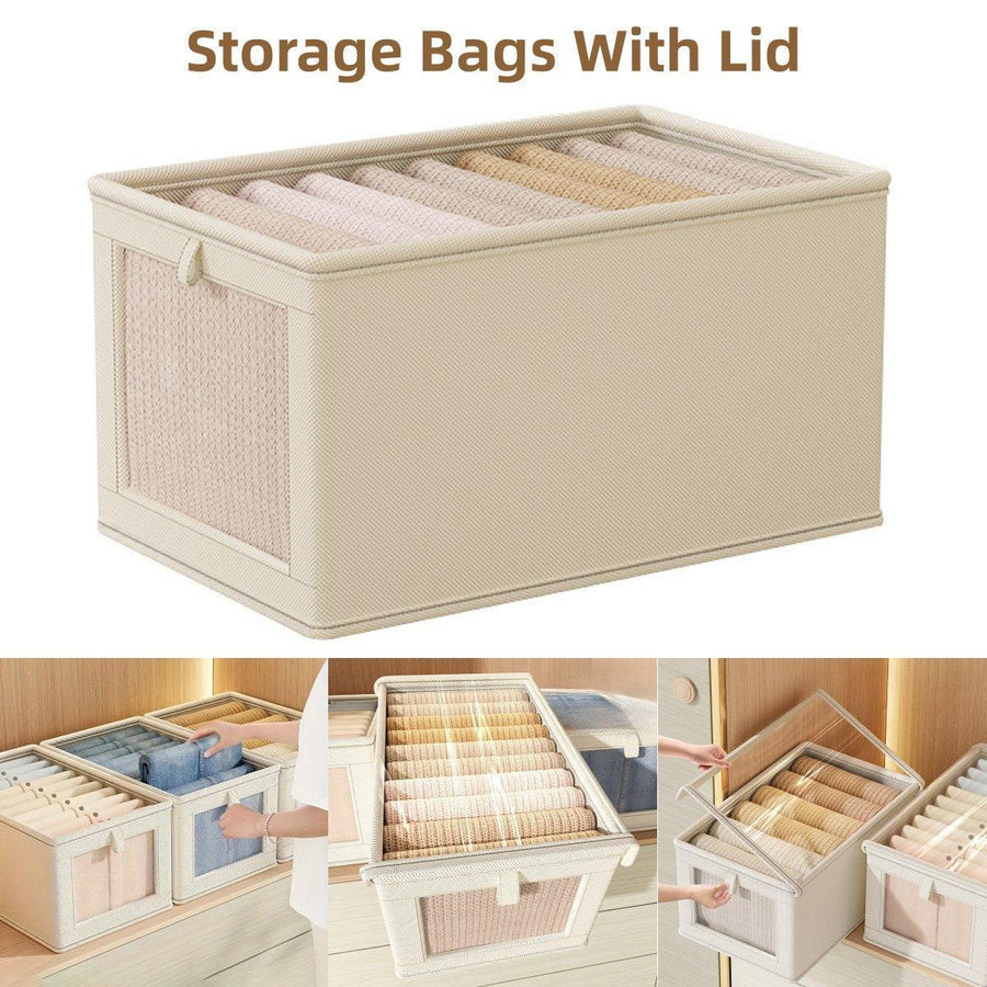 Dustproof Wardrobe Storage Box with Lid Large Clothes Organiser Container