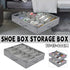 Foldable Shoe Storage Box with Lid Clear Under Bed Organizer Dustproof Visual