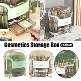 Large Capacity Cosmetic Storage Box Dustproof Organizer for Desktop Vanity Shelf - White
