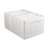 Collapsible Storage Basket with Layered Dividers Durable Plastic Foldable - XL