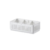 Collapsible Storage Basket with Layered Dividers Durable Plastic Foldable - XS