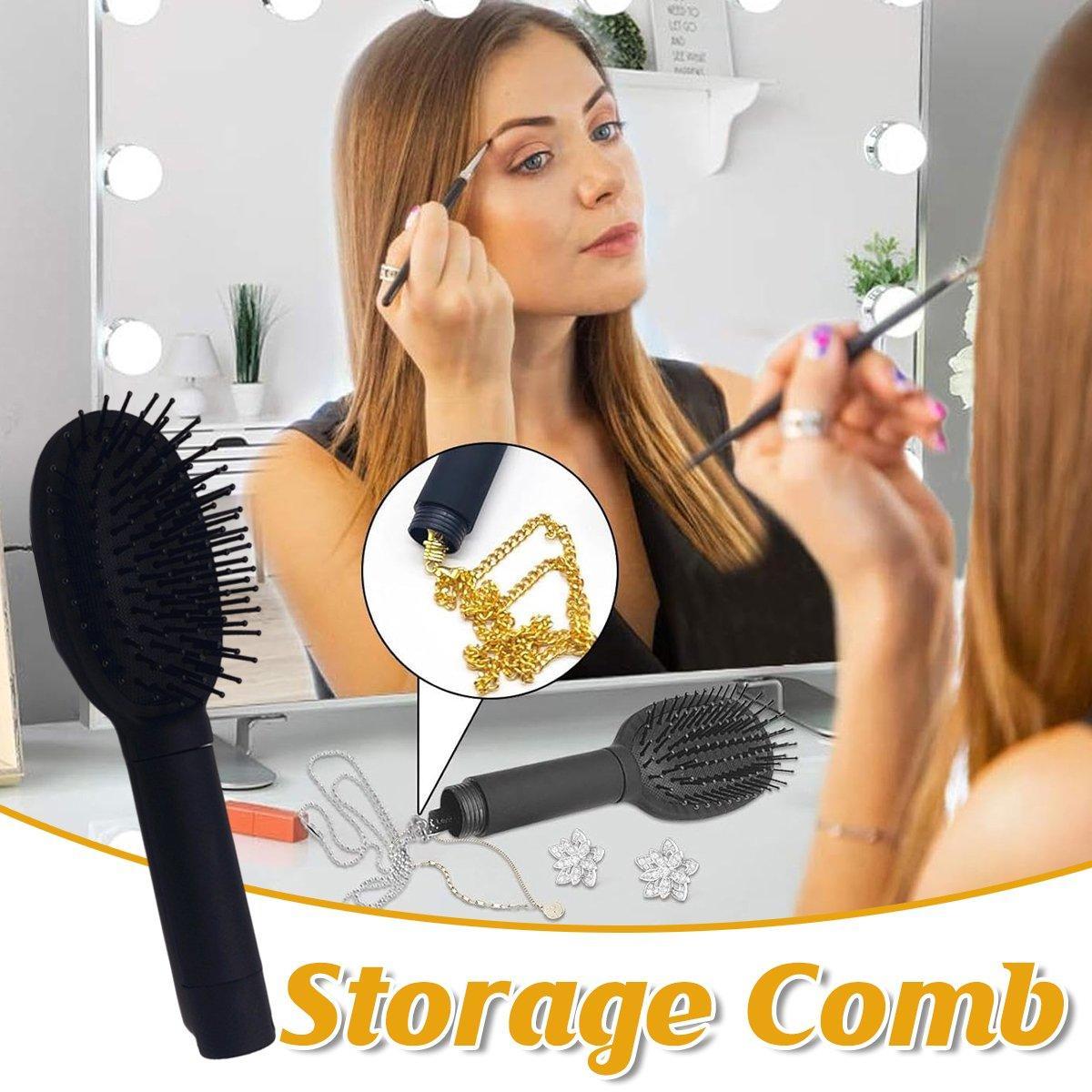 Secret Compartment Hair Comb Multi-functional Storage Hidden Money Medicine Box
