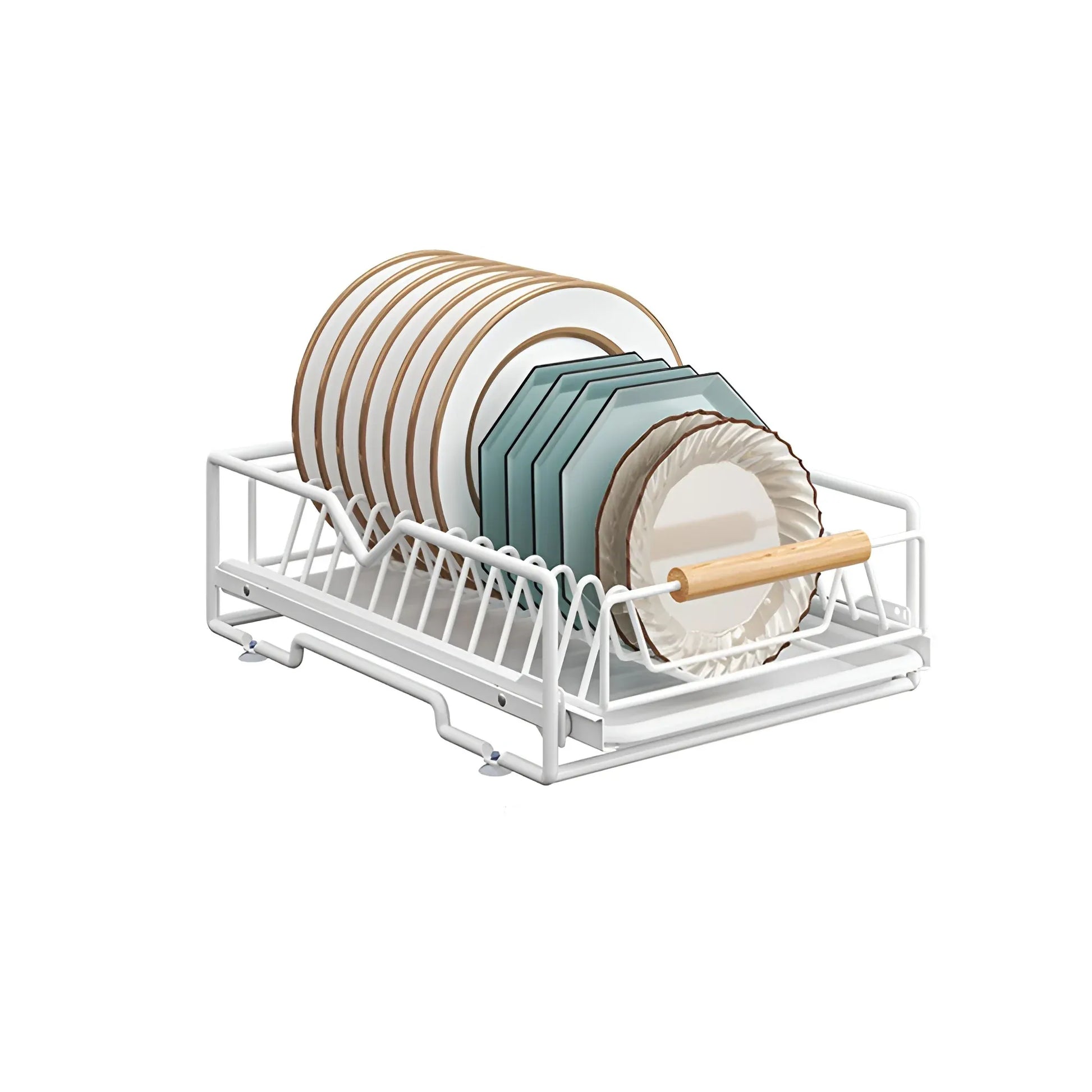 Pull Out Storage Rack Kitchen Dish Bowl Organiser Carbon Steel 40 x 30 x 13cm - Dish Rack